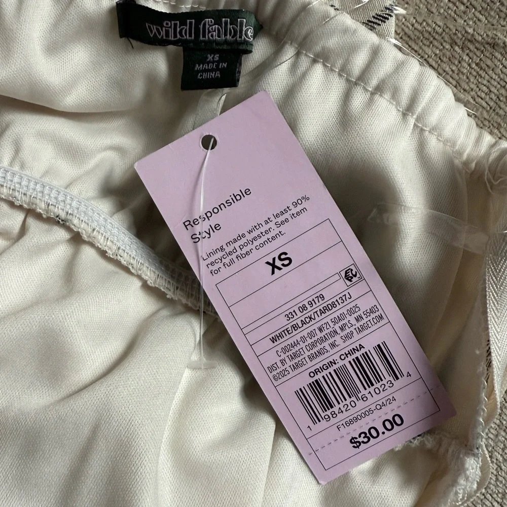 NWT Wild Fable Striped Halter Neck Maxi Dress - Cream white/Black - XS - Picture 7 of 11